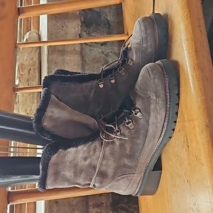 Stuart Weitzman Suede Lace up  Combat Boot